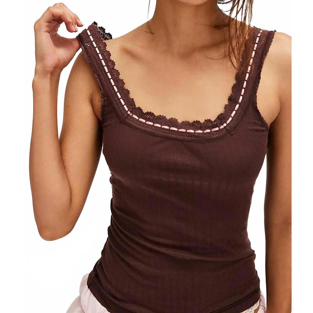 NEW FREE PEOPLE only you tank in french roast